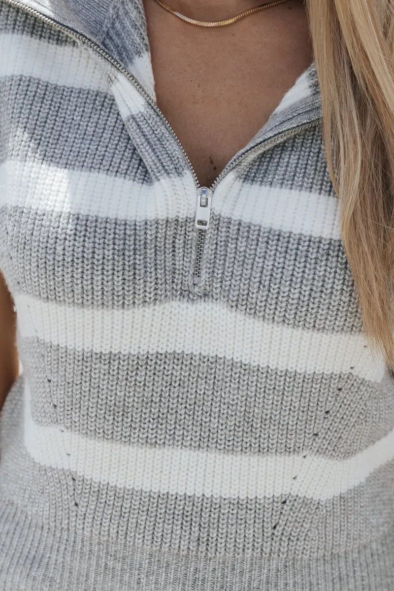 Steve Madden Marant Grey Striped Sweater - FINAL SALE