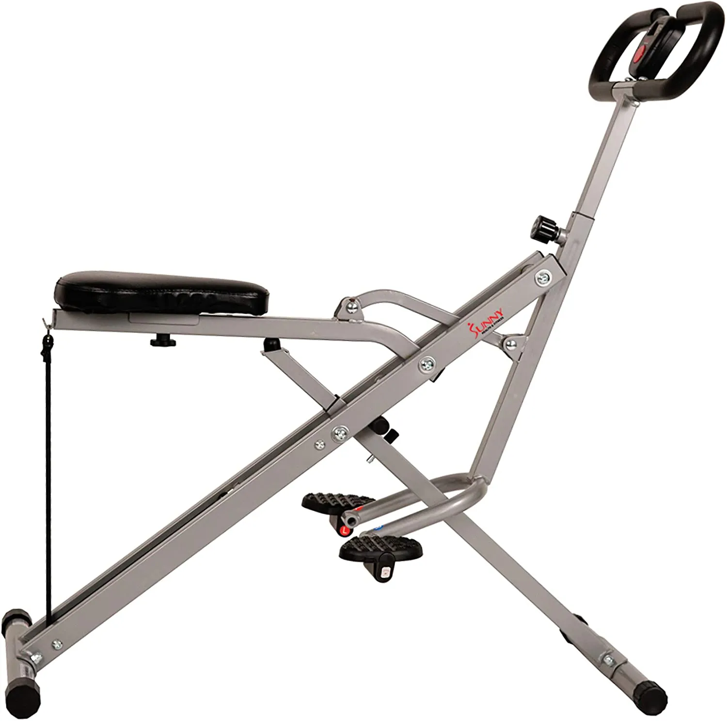 Sunny Health & Fitness Squat Assist Row-N-Ride Trainer for Glutes Workout with Training Video