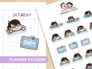 Swimming Lessons Planner Stickers