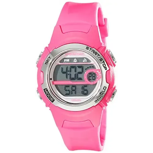 Timex Women's Marathon 50m Digital Display Night Light Pink Resin Watch T5K771