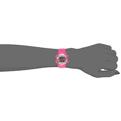 Timex Women's Marathon 50m Digital Display Night Light Pink Resin Watch T5K771