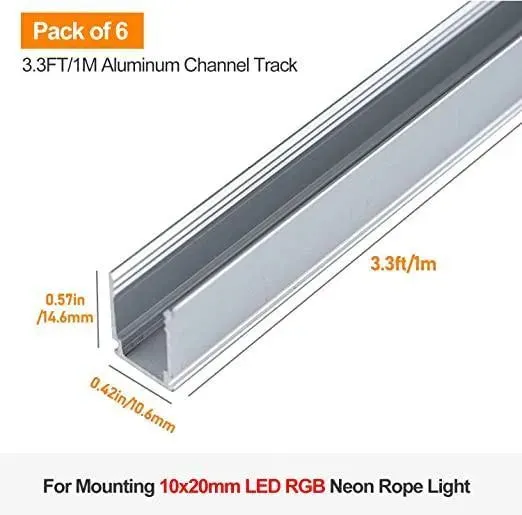 Track Channel 3.3FT For 110V 10X20mm RGB Neon-Eco RGB Neon