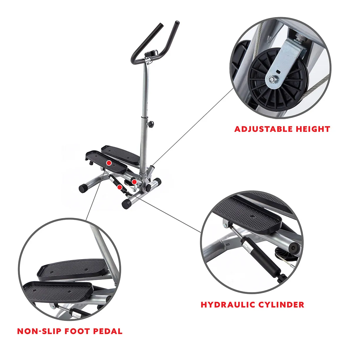 Twist Stepper Machine Step w/ Handle Bar & LCD Monitor