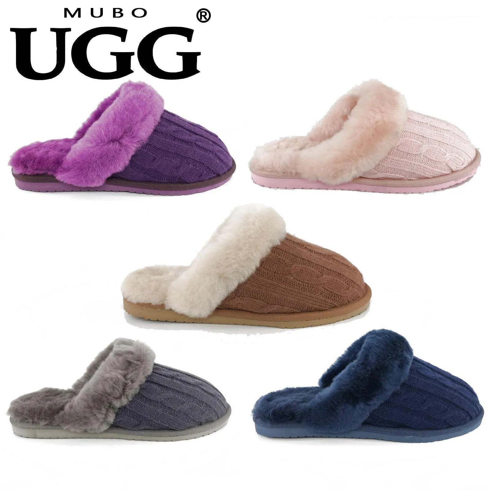 UGG Kate Unisex Home Slippers Scuffs Premium Australian Sheepskin Lining & Insole