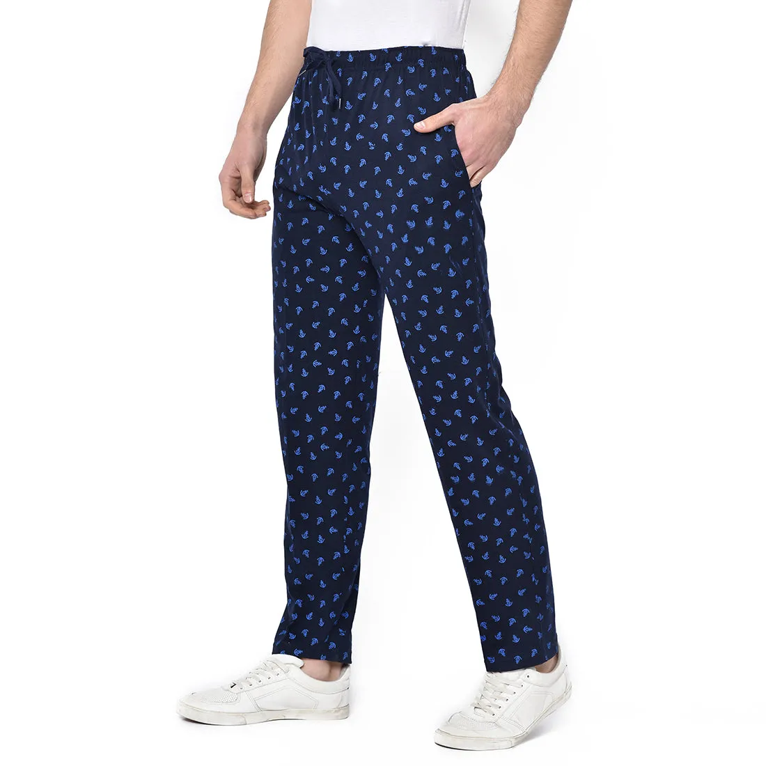 Vimal Jonney Dark Blue Cotton Trackpant For Men's