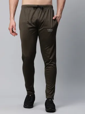 Vimal Jonney Dryfit Polyster Lycra Solid Olive Trackpant for Men