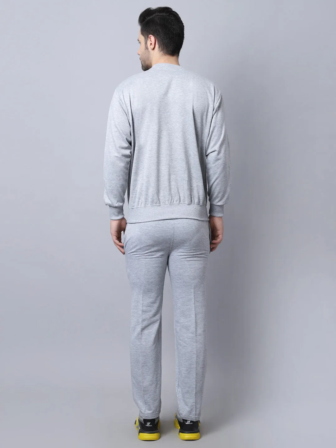 Vimal Jonney Fleece Grey Melange Tracksuit for Men