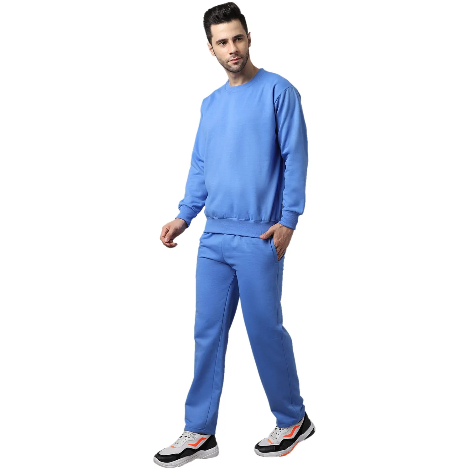 Vimal Jonney Fleece Sky Blue Tracksuit for Men