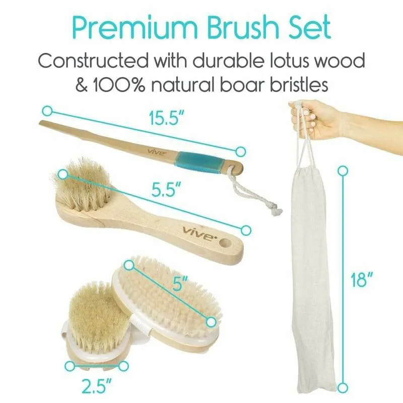 Vive Health Body Brush Set - Brown