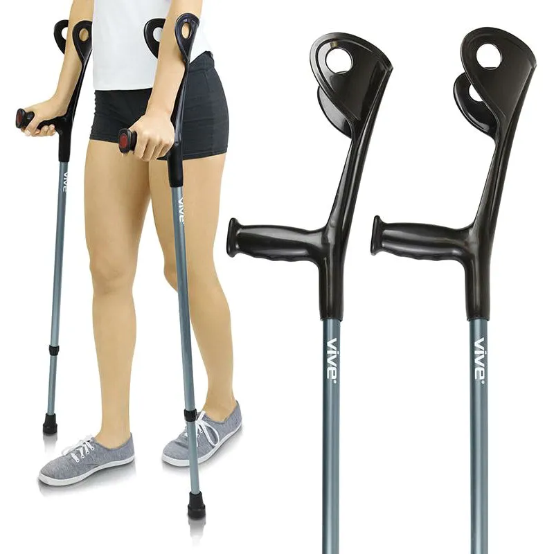 Vive Health Forearm Crutches - Black