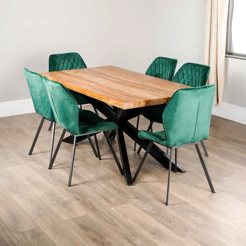 Winslow Table & 6 Vancouver Emerald Chairs