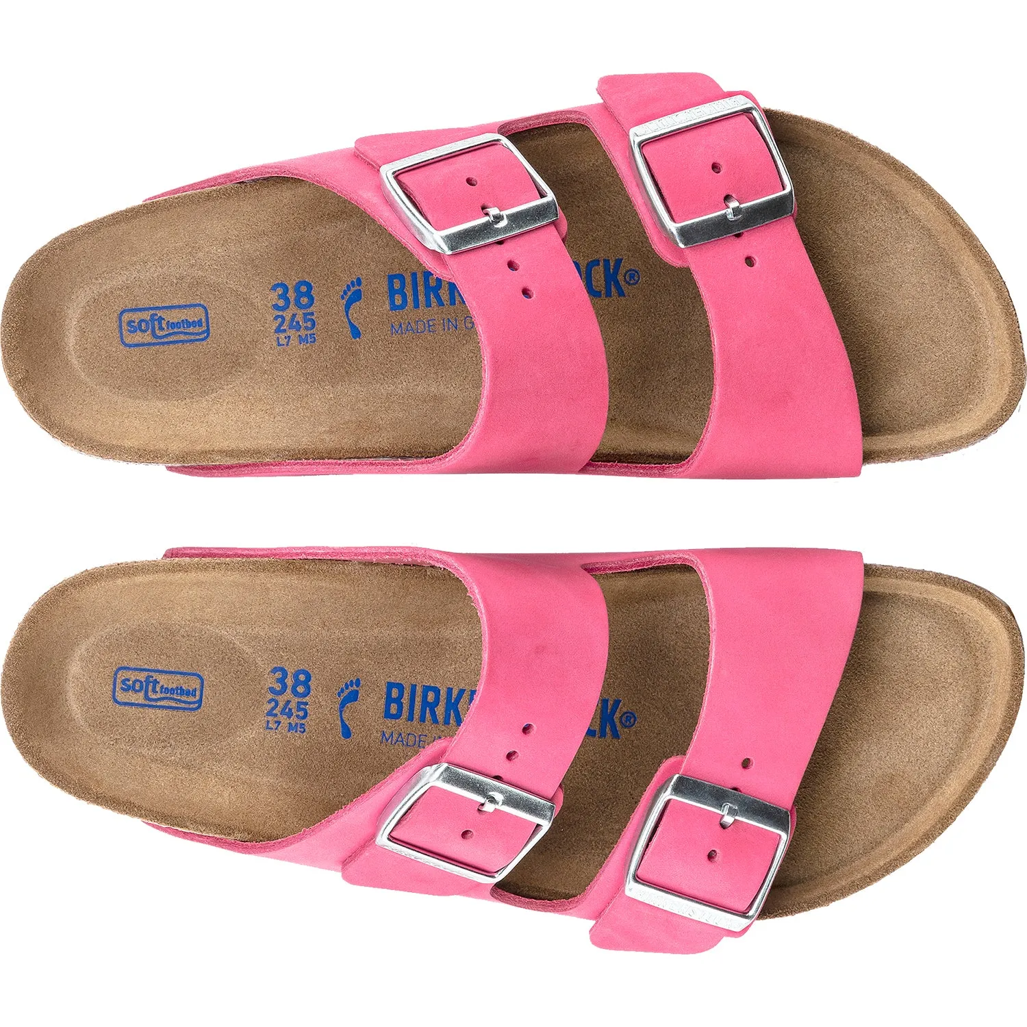 Women's Birkenstock Arizona Soft Footbed Fuchsia Tulip Nubuck