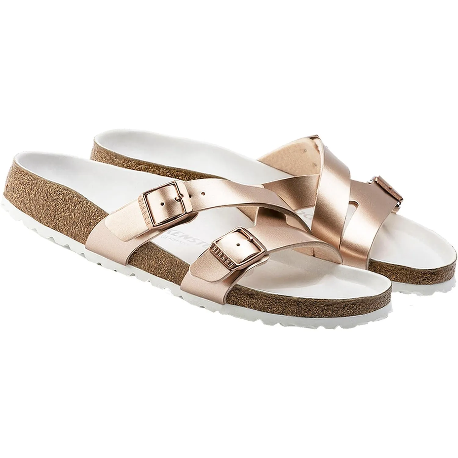 Women's Birkenstock Yao Hex Metallic Copper Birko-Flor