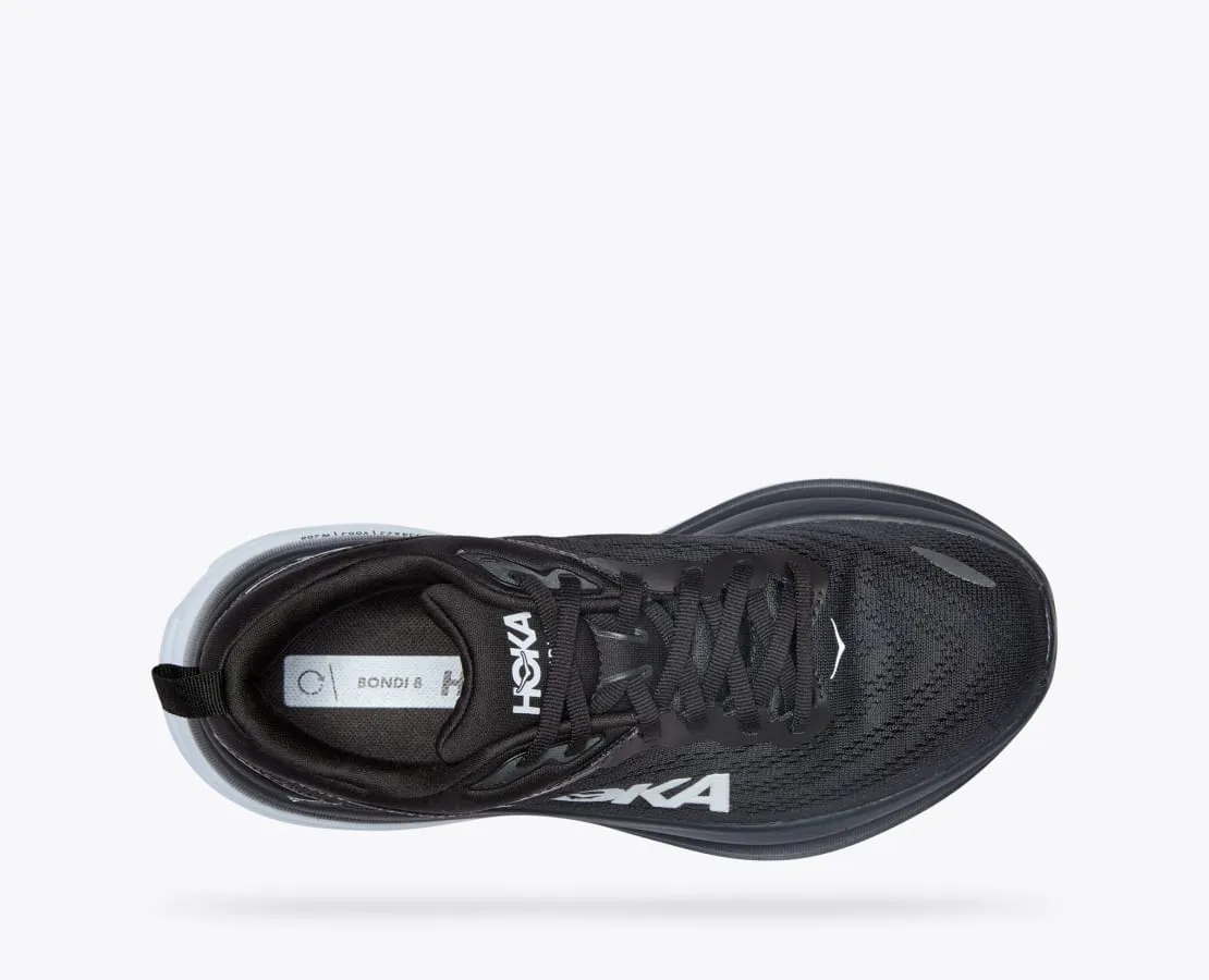 Women's HOKA Bondi 8 Wide Running Shoe in Harbor Black / White