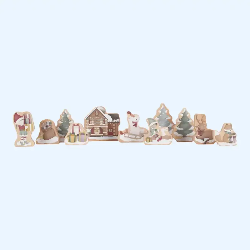 Wooden Christmas Train Track Set Winter Theme