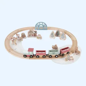 Wooden Christmas Train Track Set Winter Theme