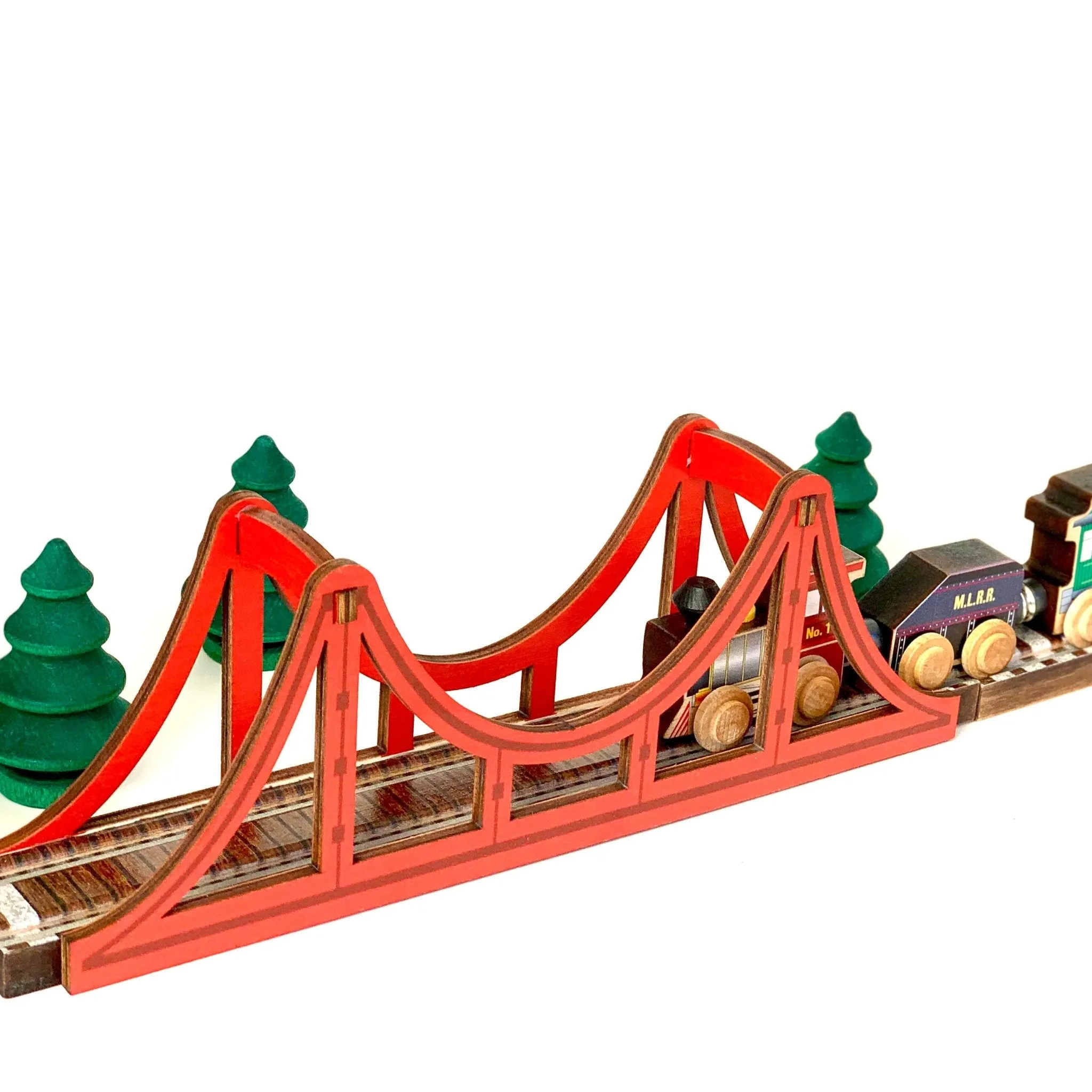 Wooden Train Track Suspension Bridge - Made in USA