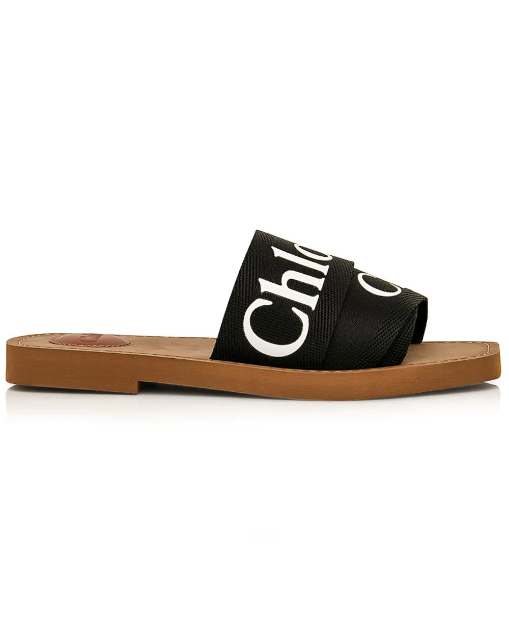 Woody Flat Mule in Black Canvas