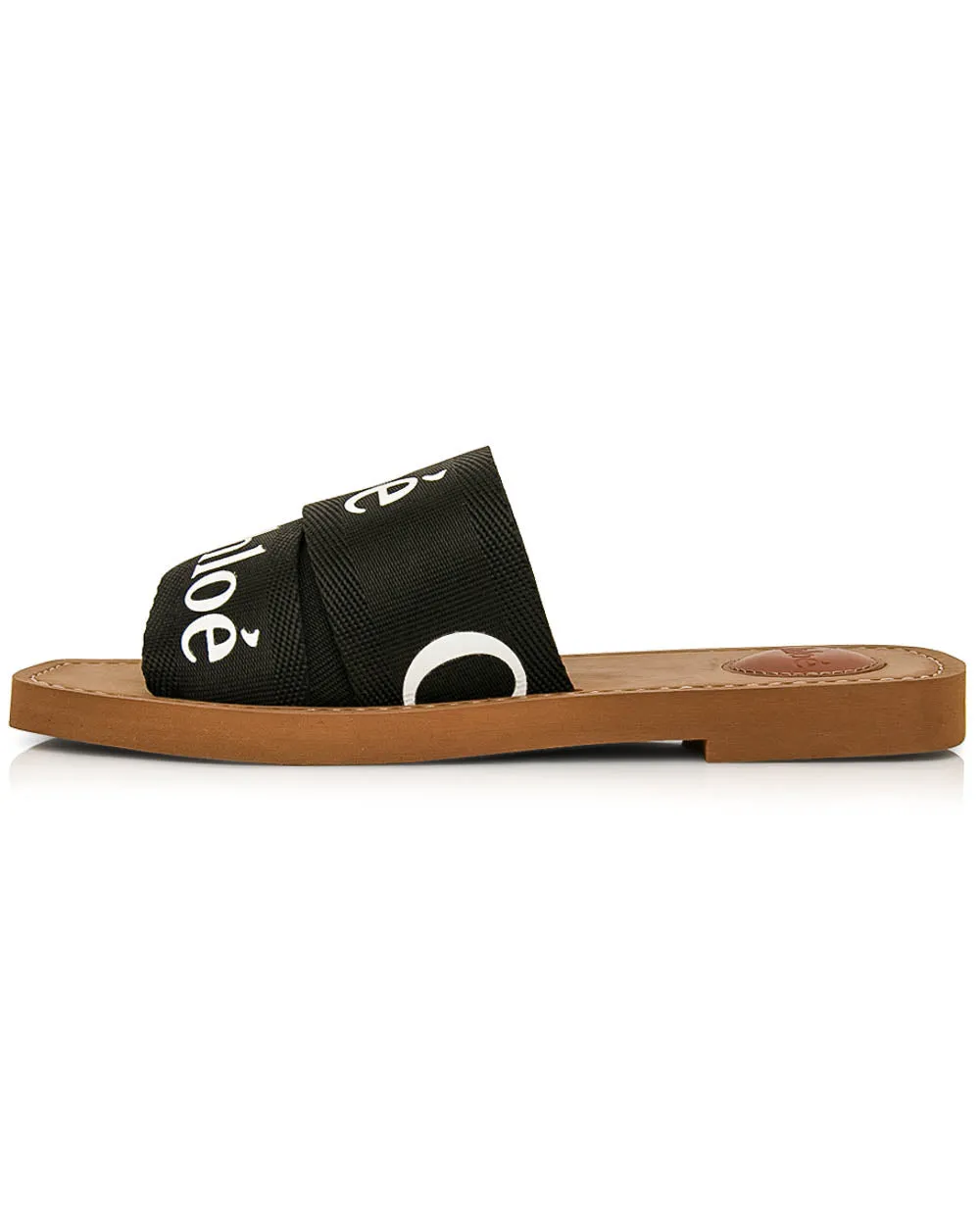 Woody Flat Mule in Black Canvas