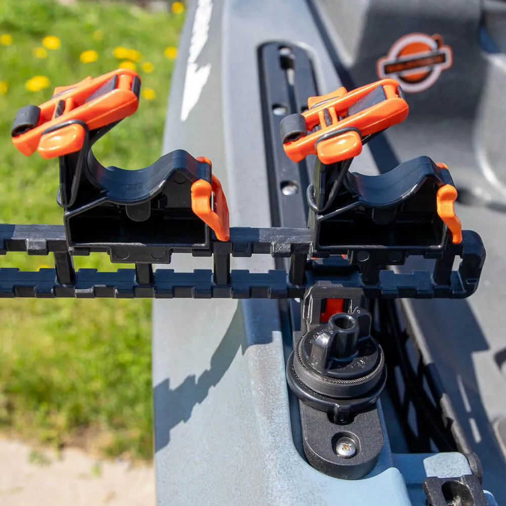 YakAttack SideStage Rod Rack includes 6 Flipgrips, 2 ClickTrac Rails, Simple Track Mount